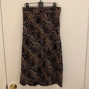 Zara TRF Collection snake print straight skirt